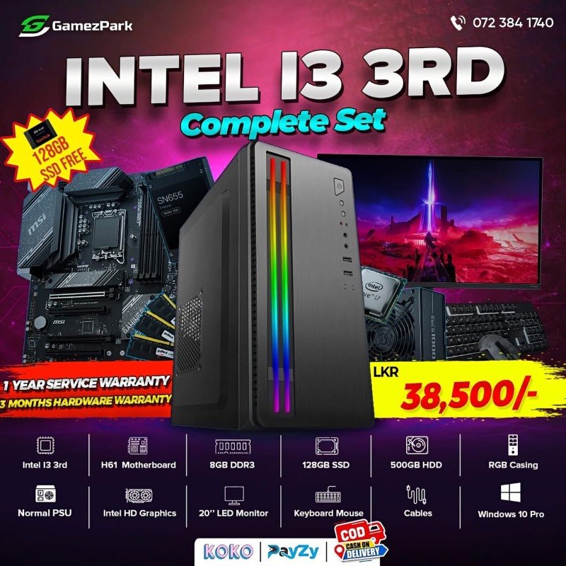 Intel i3 3rd gen computer