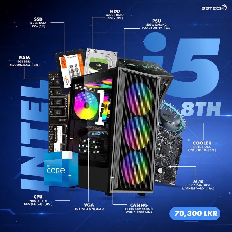 Intel i5 8th gen computer