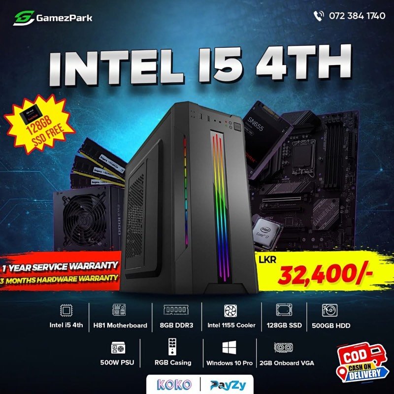 Intel i5 4th gen computer