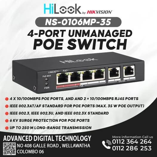 HILOOK 10/100M PoE Switch
