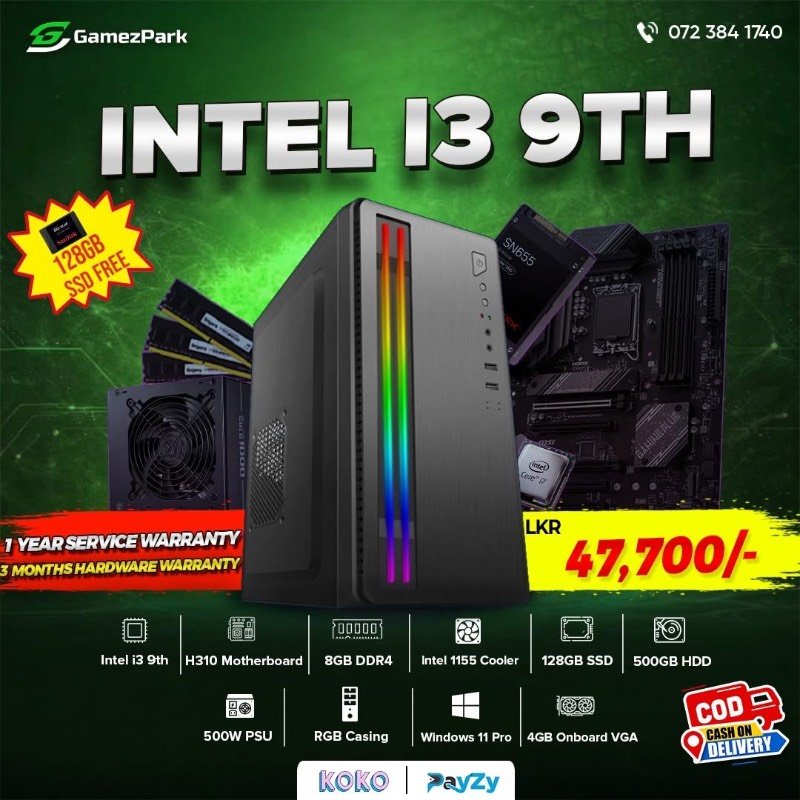 Intel i3 9th gen computer